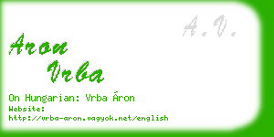 aron vrba business card